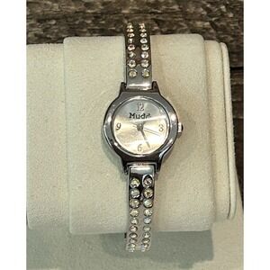 Mudd Watch Y2K Women Silver Tone Crystal Bling Rhinestone Works